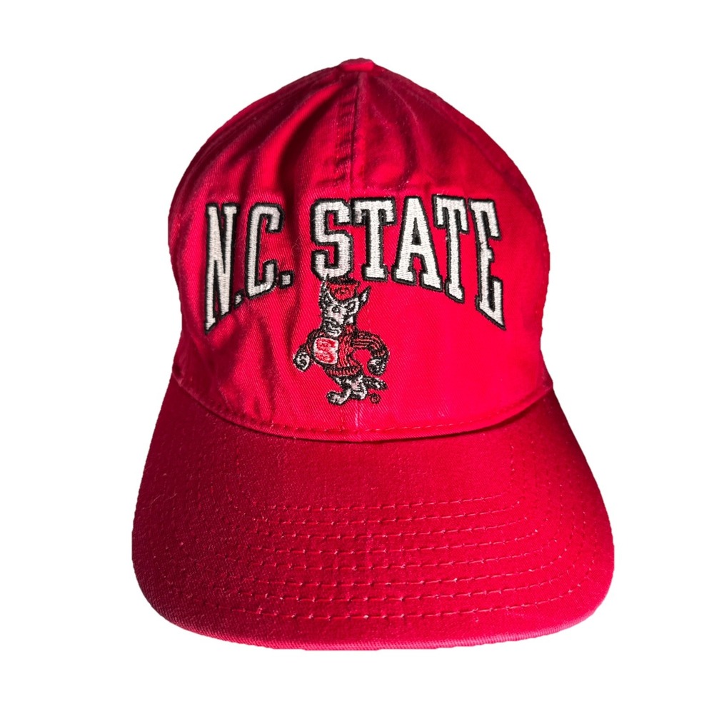 NC State Wolfpack Red Embroidered Mascot Baseball Cap‎ One Size